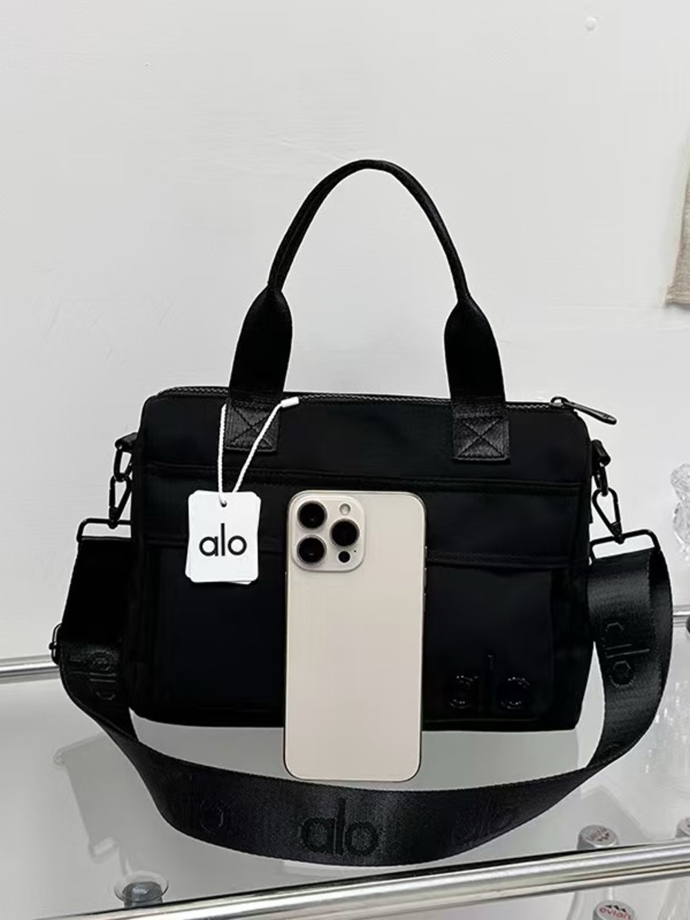 ALO Yoga Black Men's Messenger Crossbody Bag